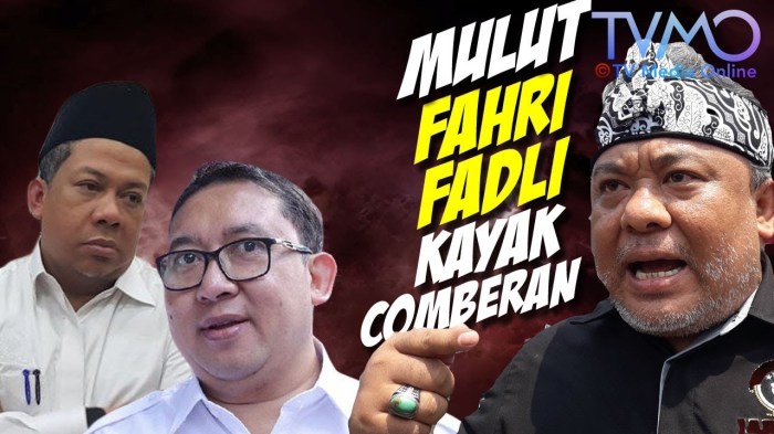 Fahri hamzah vs mardani ali sera soal oposisi sudah mati